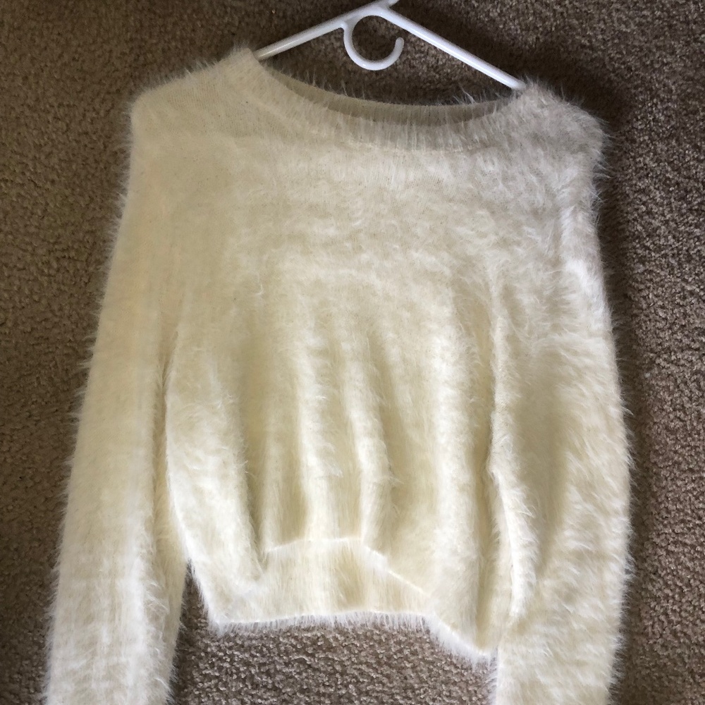 Fuzzy White Sweater